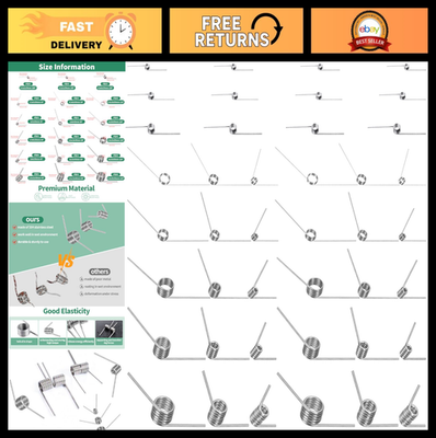#ad 72Pcs Stainless Steel Torsion Spring Set 45 90 120 180 Degree for DIY Projects $33.99