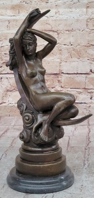 Roche Nackte Frau Sitzend Auf Mond Bronze Statue Hot Casr Classic Skulptur Dekor