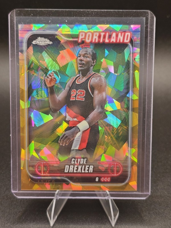 2024-25 Topps Chrome Clyde Drexler Gold #30 Trail Blazers NBA 12/50