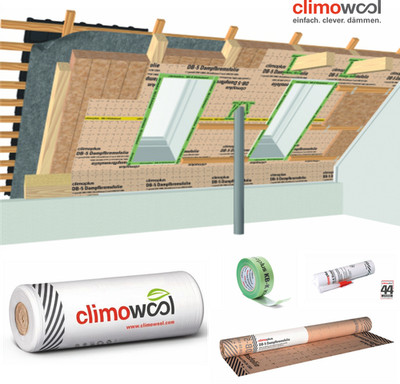 120 qm Set WLG 035 / 180 mm Dachdämmung Glaswolle Klemmfilz Dämmwolle
