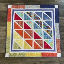 Adorable Rainbow Florida Sunshine State Alligator Fish Sea Baby Crib Quilt 39x39