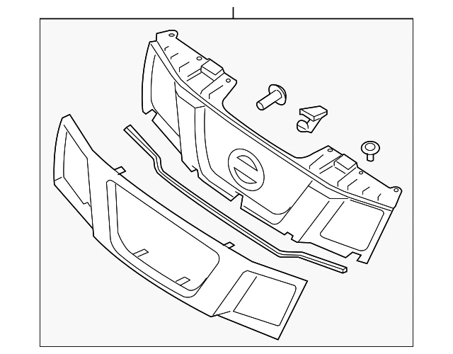 Grade superior frontal do radiador OEM nova prata com cinza 09-13 Xterra 62310ZL00A - Imagem 2 de 3