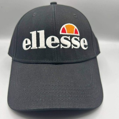 Ellesse Ragusa Hat Men Black Embroidered Strap Back Cap Cotton New