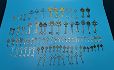 Lot of 92 Vintage Look Faux Metal Keys For Crafts Jewelry Making .50" to 2.5"