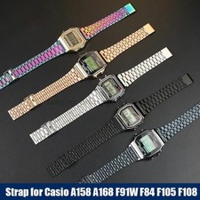 For CASIO Watchband Stainless Steel Strap 18mm for F91W F84 F105 F108 A158 A168