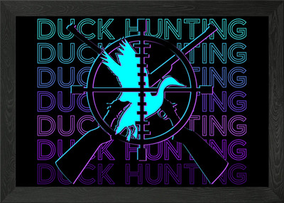 Gerahmtes Wandbild Poster Leinwanddruck Bild Entenjagd Entenjäger