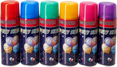 6 Pack Party Streamer Spray String in a Can   3 Oz Each   Fun Party Favors & Dec