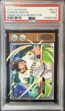 2025 BOWMAN KONNOR GRIFFIN ANIME-BLACK REFRACTOR 5/10 #BA18 PSA 9 MINT
