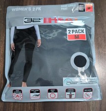Women's 32 Degrees Heat 2 Pack Stretch Base Layer Pant Black Medium M