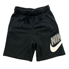 Nike Kids Black Standard Fit Fleece Gym Shorts Logo Size M J7