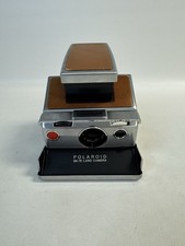VTG. Polaroid SX-70 Land Camera Silver Brown Folding Camera Untested