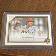 2021 Topps Gallery Nick Maton Auto Rookie Card Philadelphia Phillies