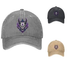 Horned Skull Baseball Cap Dark Retro Dad Hat Adjustable Cotton Cap