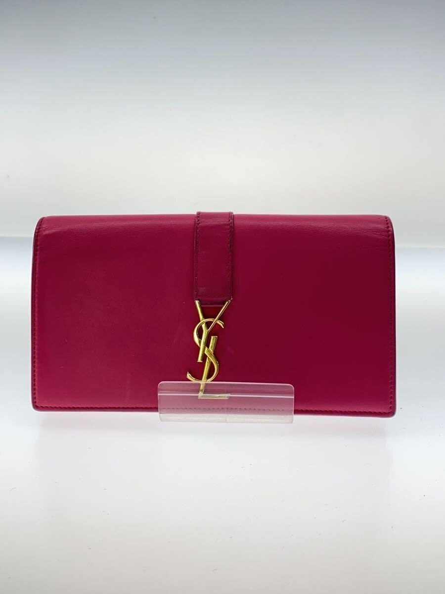 YVES SAINT LAURENT Pink Leather Long Wallet