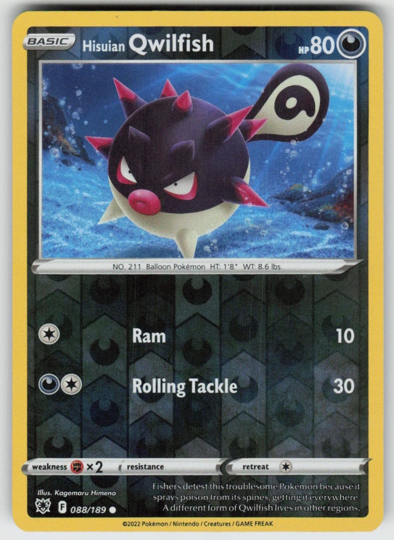 Reverse Holo Hisuian Qwilfish (88) 088/189 Common SWSH10: Astral Radianc