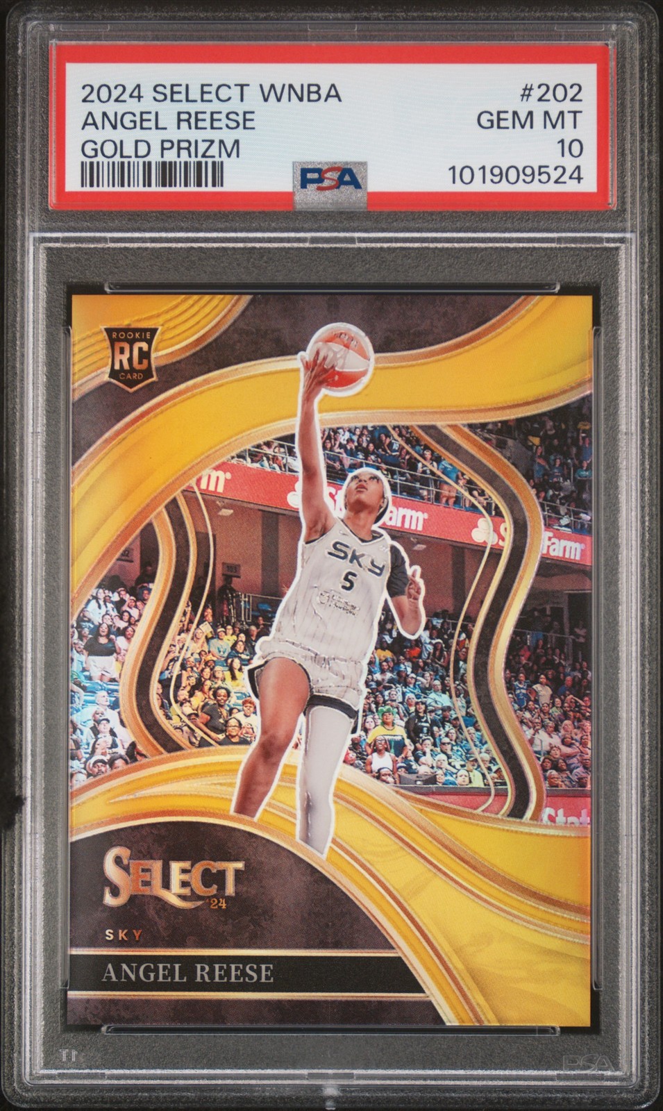 2024 PANINI SELECT WNBA GOLD PRIZM #202 ANGEL REESE 7/10 PSA 10
