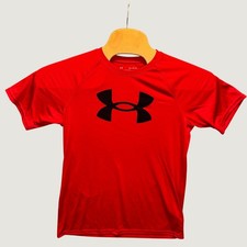 1894 Under Armour HeatGear Logo Athletic Performance Tee Red Youth XL