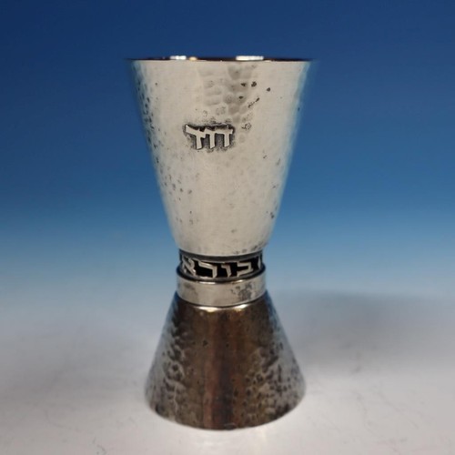 Israel Sterlingsilber - handgehämmert - Doppelmaß Schuss Jigger - 4 Zoll - Bild 1 von 5