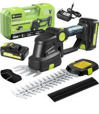 Cordless Hedge Trimmer-20V Electric Shrub Trimmer Grass Shears Handheld W/2 Batt