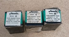 (3) JACOBS Vintage DRILL CHUCKs With Keys & Original Box Model 1A & Model 0
