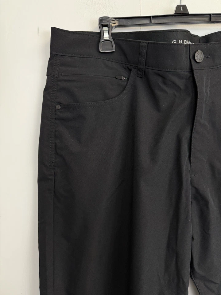 G.H. Bass & Co Mens Size 38x30 Everywhere Tech Pants Black Comfort Waist NEW - Image 2 of 4