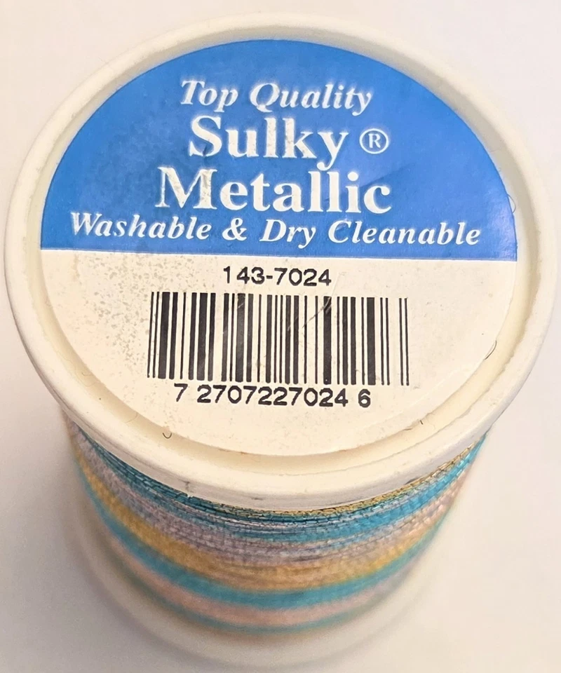 Sulky Vintage Original Metallic Thread Lt. Blue/Gold/Lavender 1,000 yd. Thread - Image 2 of 3