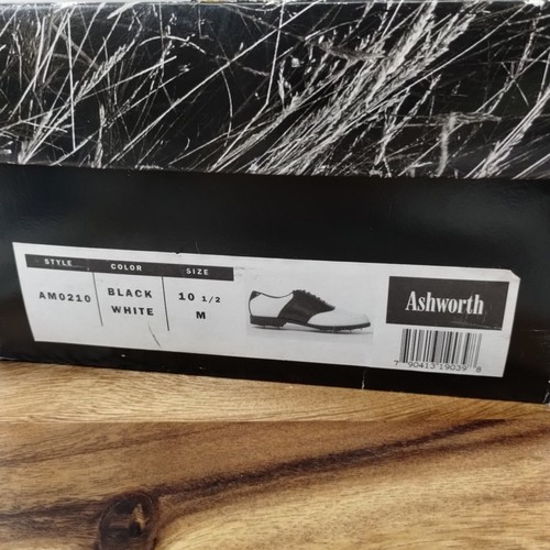 Ashworth Saddle AM0201 Mens Size 10.5 M Black White Golf Shoes - Picture 15 of 15