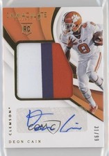 2018 Panini Immaculate Collegiate Premium Rookie /99 Deon Cain Patch Auto 2o9