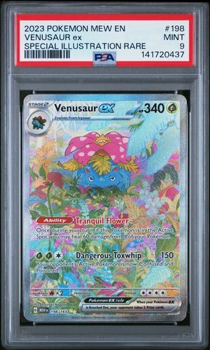 2023 POKEMON MEW EN-151 SPECIAL ILLUSTRATION RARE #198 VENUSAUR EX PSA 9