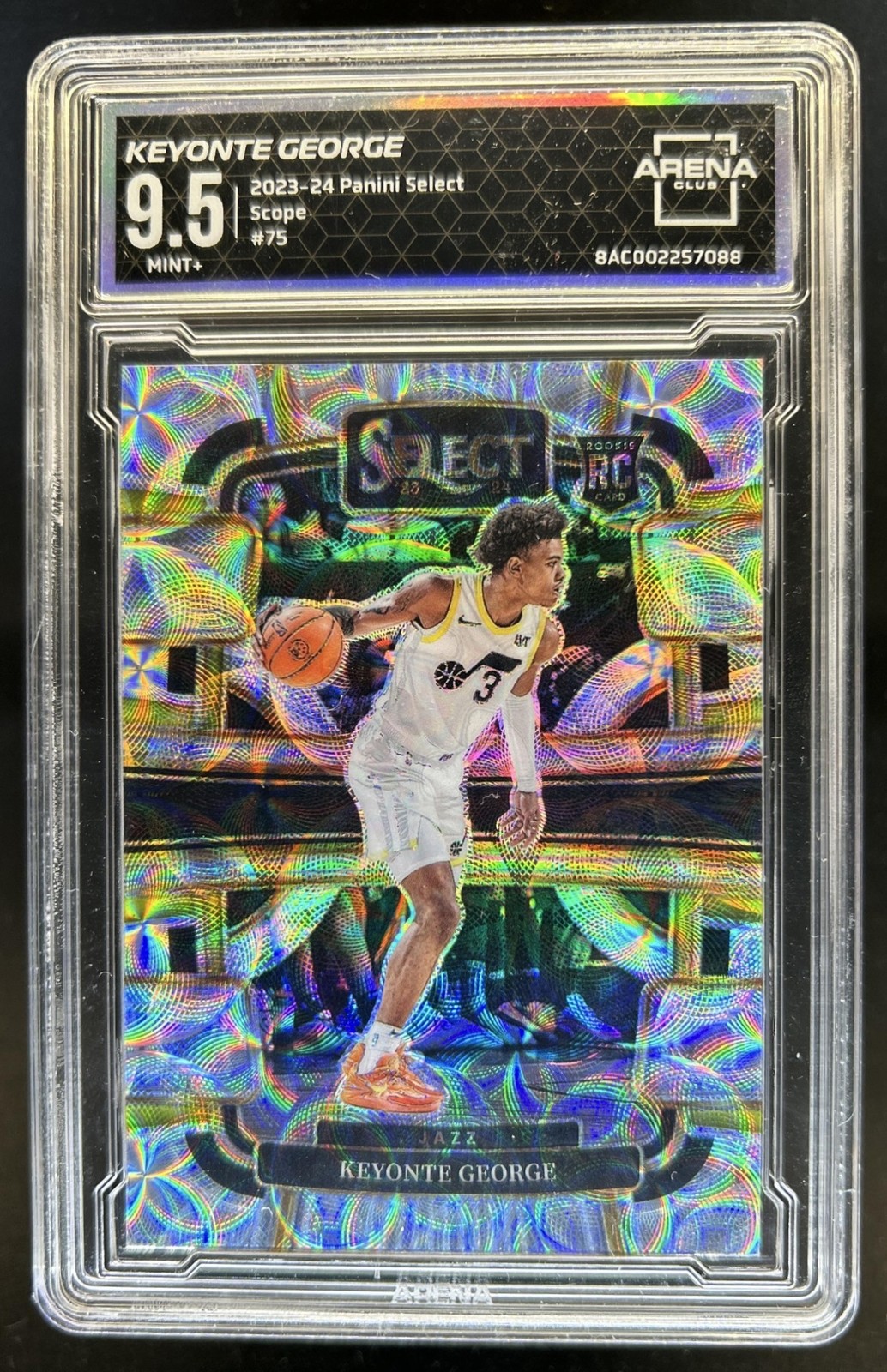 2023-24 Select Keyonte George RC Scope Prizm Concourse #75 Jazz Arena 9.5