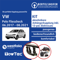 FüR VW Polo Fliessheck Typ AW1/BZ1 06.2017-08.2021 AHK Abn +13Pol Sp. E-Satz PKW