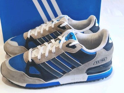 ADIDAS ZX 750 (Q34920) GRAU BLAU NAVY WEISS HERREN SNEAKER UK 9 EU 43 1/3