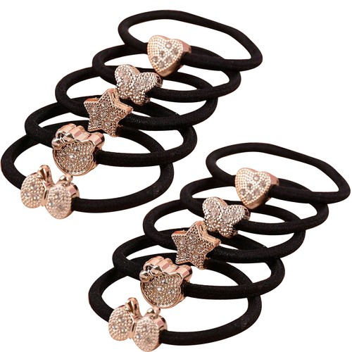 10Pcs Cute Crystal Elastic Hair Ties Band Ropes Ring Ponytail Holder Accessories - Picture 4 of 19