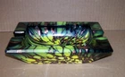 VTG Venetian Weil NASON Murano Art Glass Ashtray Green Gold Metallic SWIRL