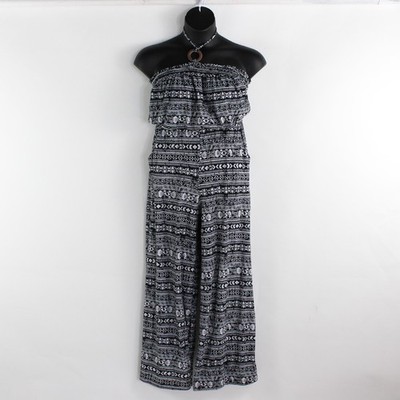No Boundaries Jumpsuit Halter Tribal Schwarz Weiß Junior M 7-9 Ärmellos