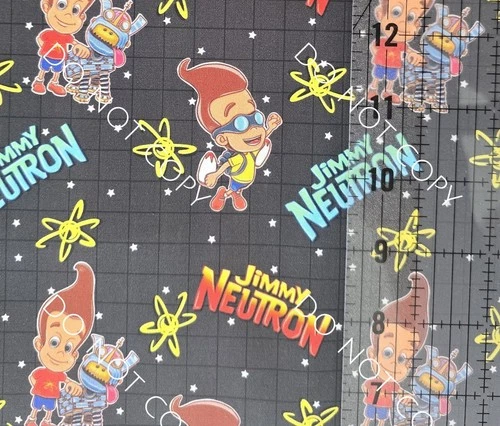 Custom Cotton Woven Fabric TV Show Jimmy Neutron by the 1/4 Yard 9x56 Black