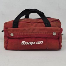 Snap-on Thick Canvas Small Red Tool Bag Tote Made In Usa Distressed 11x6 Snap-on Thick Canvas Small Red Tool Bag Tote Made In Usa Distressed 11x6