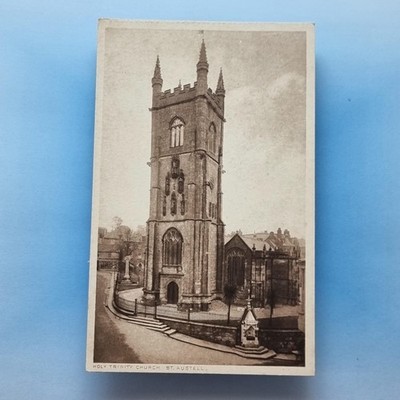 St Austell Postkarte um 1920 Cornwall Heilige Dreifaltigkeit Kirche außen