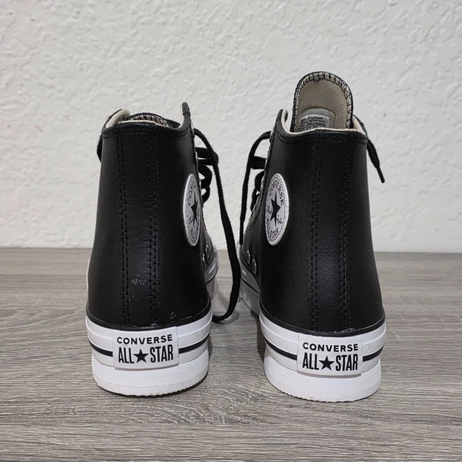 Plataforma elevadora Converse Chuck Taylor All Star para niños talla 3,5 cuero escuela primaria Foto 4 de 4