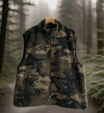 CABELA'S BERBER FLEECE HUNTING VEST MEN'S XL REG OUTFITTER CAMO BROWN 