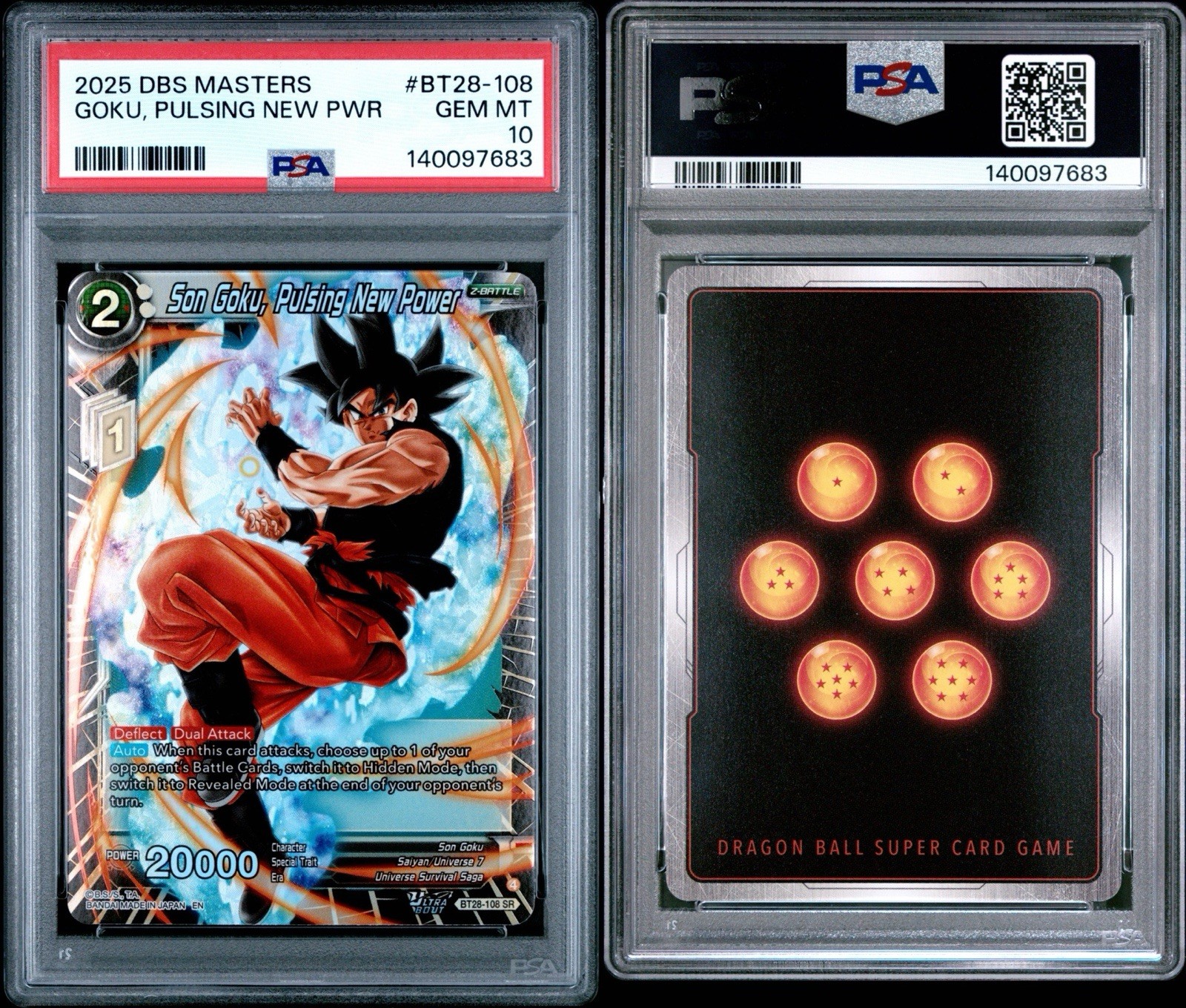 PSA 10 Dragon Ball Super Son Goku Pulsing New Power SR BT28-108 Foil EN view 3