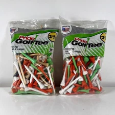 NEW Pride Solid Hardwood 2 3/4" Golf Tees Citrus Mix - 200 Count Tees ⛳️