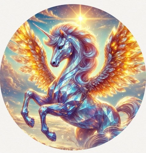 Hayleybug 1 oz Skyfire Steed Glass Unicorn silver Round w/ COA mintage 15