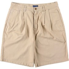 Used 1980'S Ralph Lauren CHAPS Two-Pleat Chino Shorts Men's Size W34 approx...