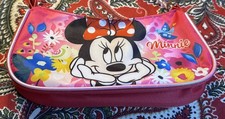 Disney Minnie Mouse Child Shoulder Handbag W/ Pink Beaded Strap Mint Condition