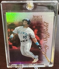 1996 GARY SHEFFIELD SELECT CERTIFIED MIRROR RED #3 MARLINS 90 MADE (737)