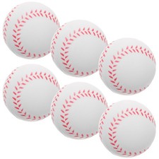 6 Pcs PU Practice Soft Softballs Baseballs for Sports Training Use