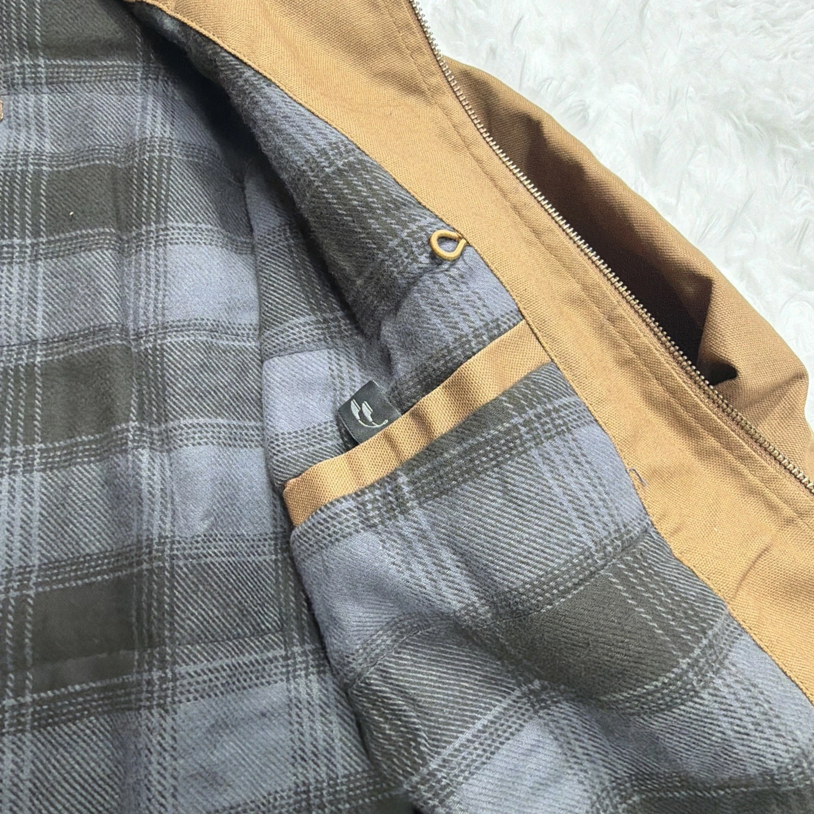 BOEING Mens Canvas Jacket Workwear Corduroy Collar Flannel Lined Insulated New! image 11