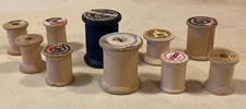 10 Vintage Thread Wooden Spools Star, Coats & Clark’s, Talon, Big Blue Spool