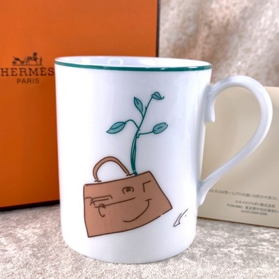 Vintage Hermes Paris Becher Tasse Kelly Bag 1998 limitiert Porzellan Geschirr mit Box